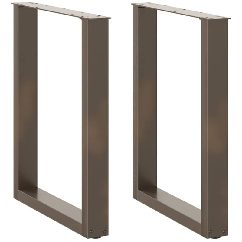 foto del prodotto vidaxl gambe per tavolo da pranzo a forma di u 2 pz in acciaio naturale 60x 72 73 cm