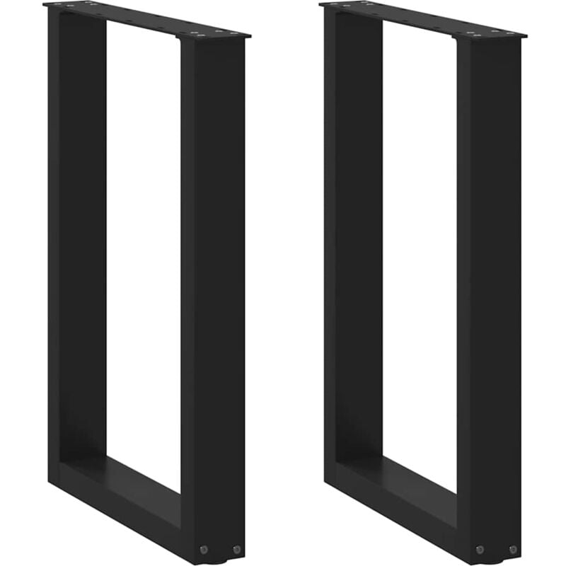 foto del prodotto vidaxl gambe per tavolo da pranzo a forma di u 2 pz nere 50x(72-73) cm in acciaio