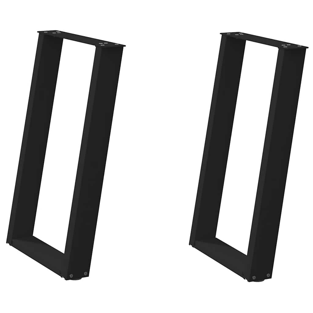 foto del prodotto vidaxl gambe per tavolo da pranzo a forma di u 2 pz nere 50x(72-73) cm in acciaio