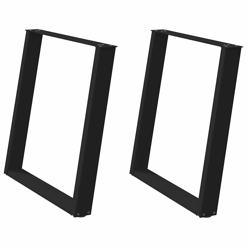 foto del prodotto vidaxl gambe per tavolo da pranzo a forma di u 2 pz nere 70x(72-73) cm in acciaio