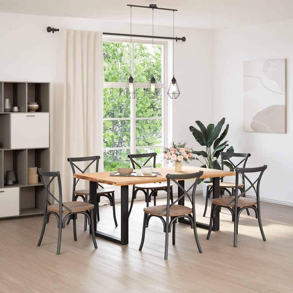 foto del prodotto vidaxl gambe per tavolo da pranzo a forma di u 2 pz nere 80x 72-73 cm in acciaio