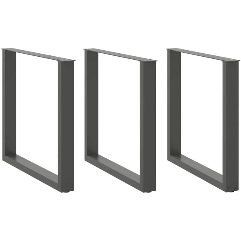 foto del prodotto vidaxl gambe per tavolo da pranzo a forma di u 3 pz antracite 90x 72 73 cm acciaio