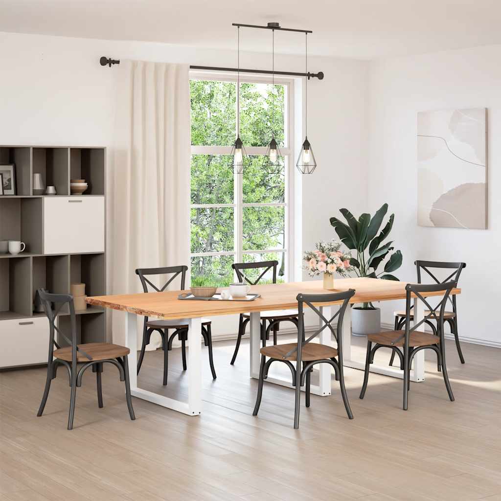 foto del prodotto vidaxl gambe per tavolo da pranzo a forma di u 3 pz bianche 100x 72 73 cm in acciaio