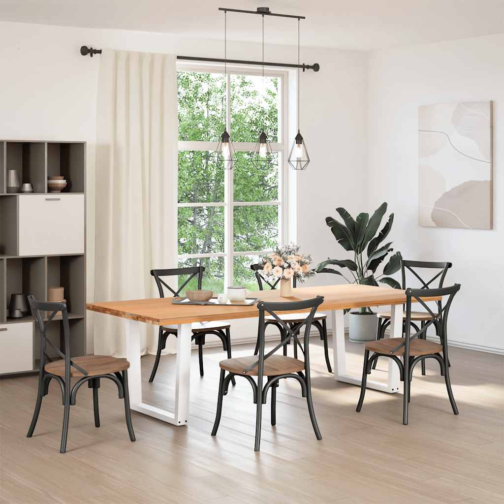 foto del prodotto vidaxl gambe per tavolo da pranzo a forma di v 2 pz bianche 80x 72-73,3 cm in acciaio