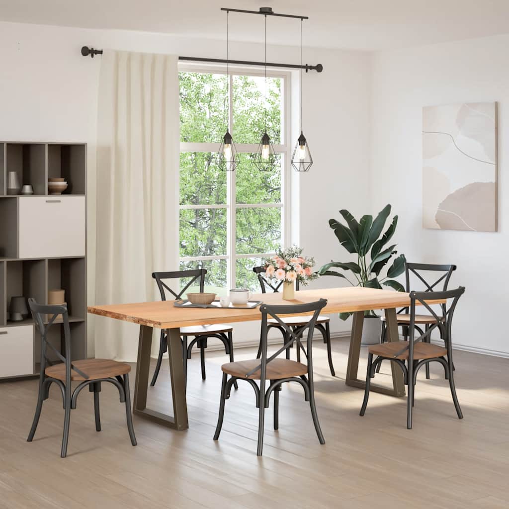 foto del prodotto vidaxl gambe per tavolo da pranzo a forma di v 2 pz in acciaio naturale 60x 72 73,3 cm