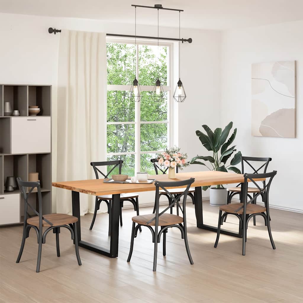 foto del prodotto vidaxl gambe per tavolo da pranzo a forma di v 2 pz nere 100x(72-73,3) cm in acciaio