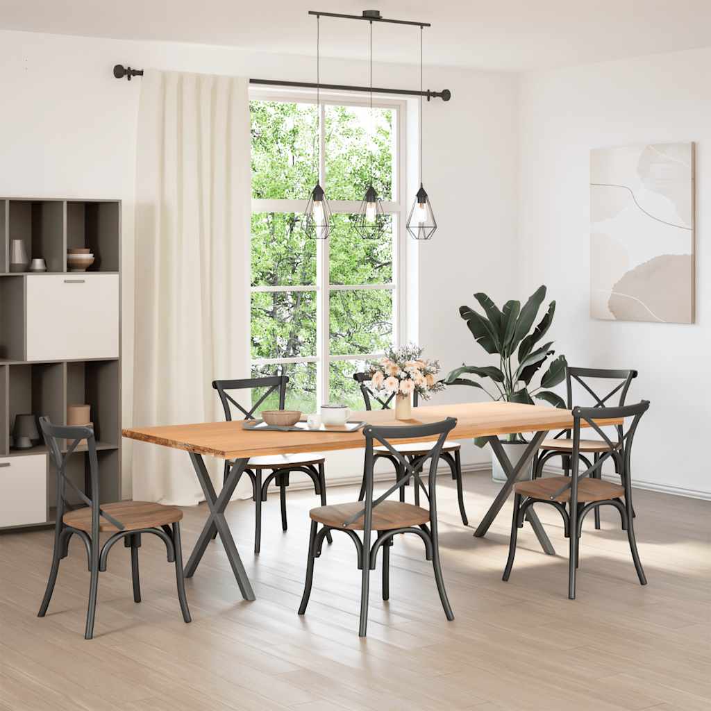 foto del prodotto vidaxl gambe per tavolo da pranzo a forma di x 2 pz antracite 70x 72 73 cm acciaio