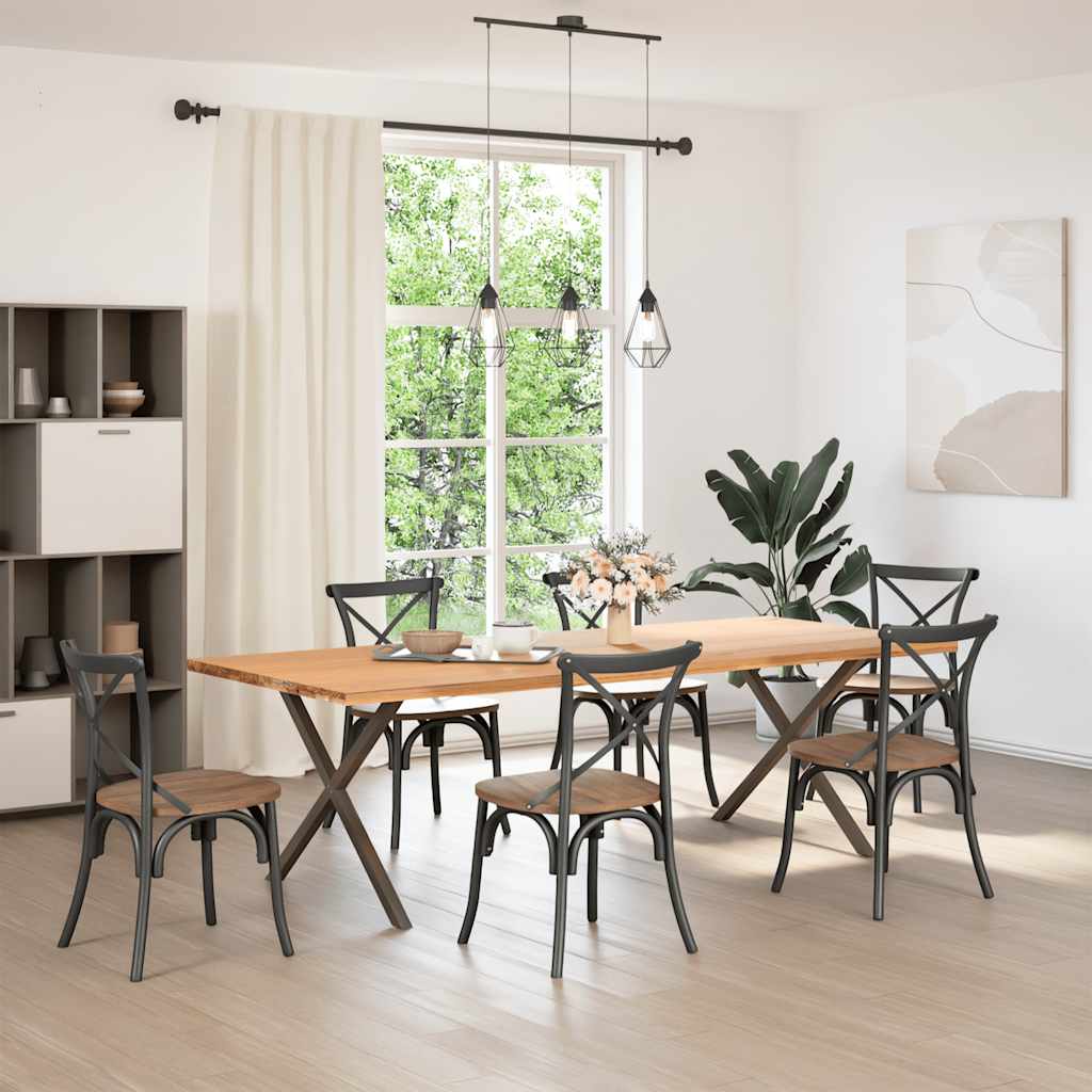 foto del prodotto vidaxl gambe per tavolo da pranzo a forma di x 2 pz in acciaio naturale 90x 72 73 cm
