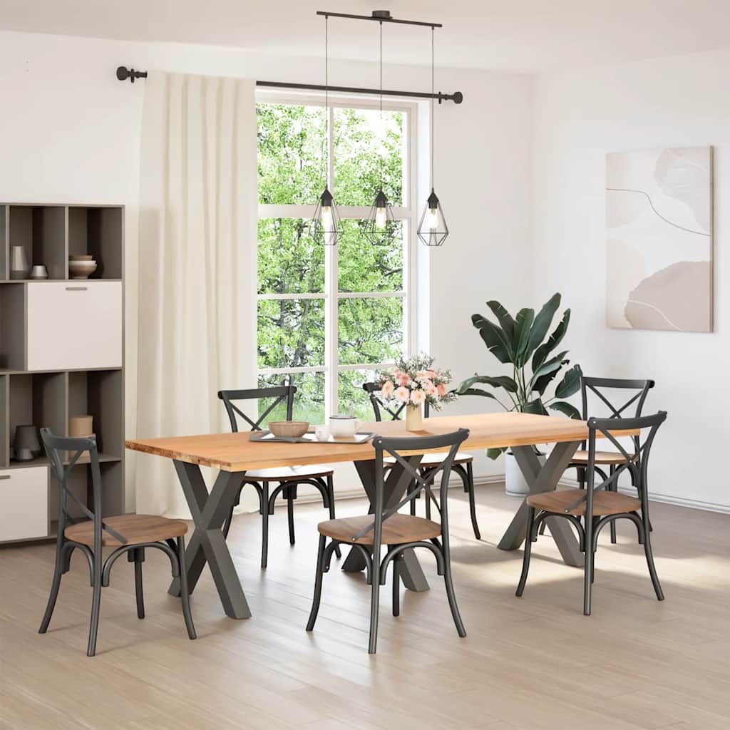 foto del prodotto vidaxl gambe per tavolo da pranzo a forma di x 3 pz antracite 70x(72-73) cm acciaio