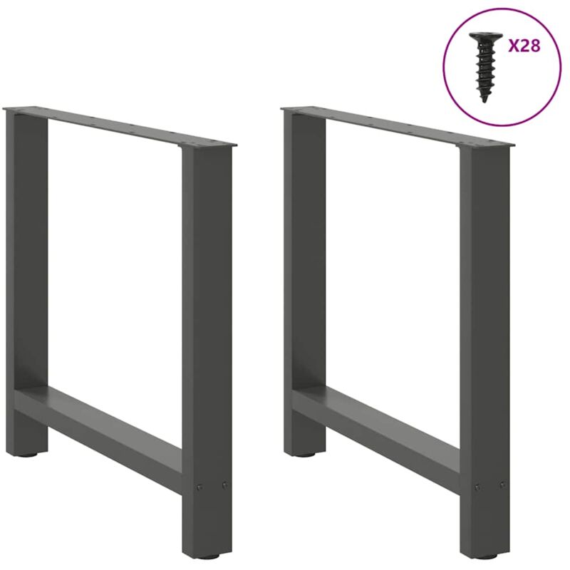 foto del prodotto vidaxl gambe per tavolo da pranzo antracite 2 pz 70x 72 73 cm in acciaio