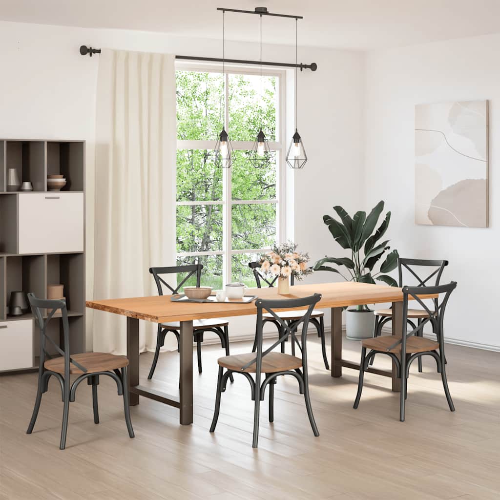 foto del prodotto vidaxl gambe per tavolo da pranzo in acciaio naturale 2 pz 80x 72 73 cm acciaio