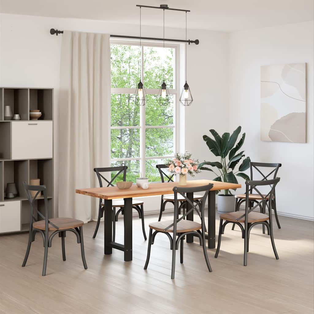 foto del prodotto vidaxl gambe per tavolo da pranzo nere 2 pz 50x 72 73 cm in acciaio