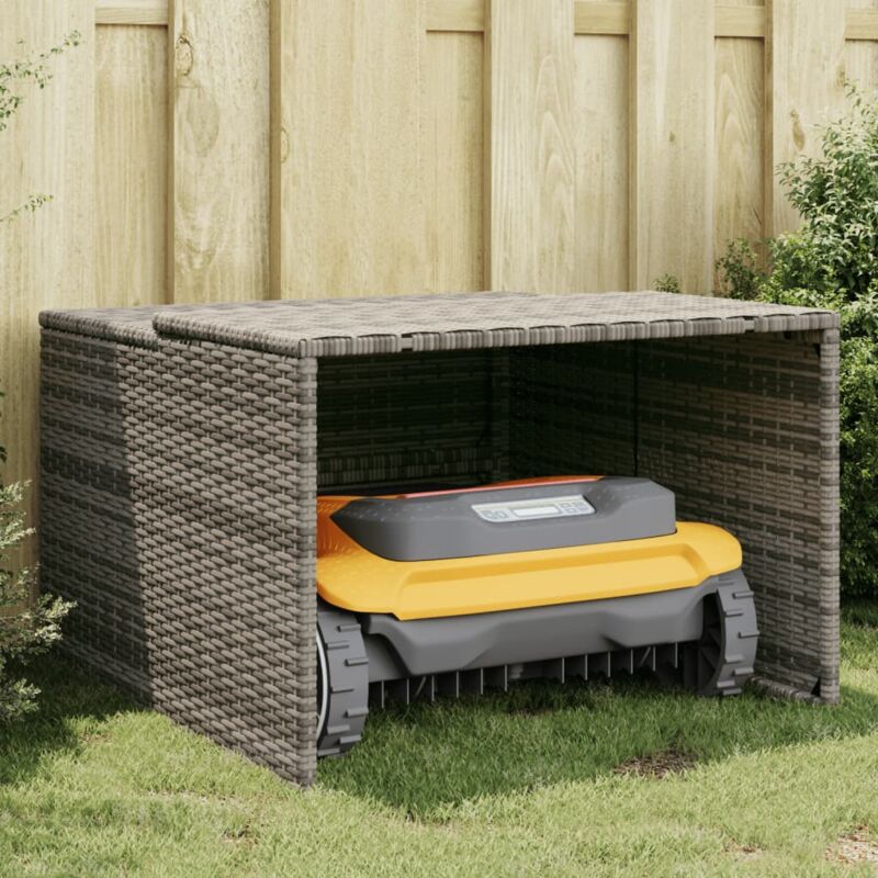 foto del prodotto vidaxl garage per robot tosaerba grigio 86x90x52 57 cm in polyrattan