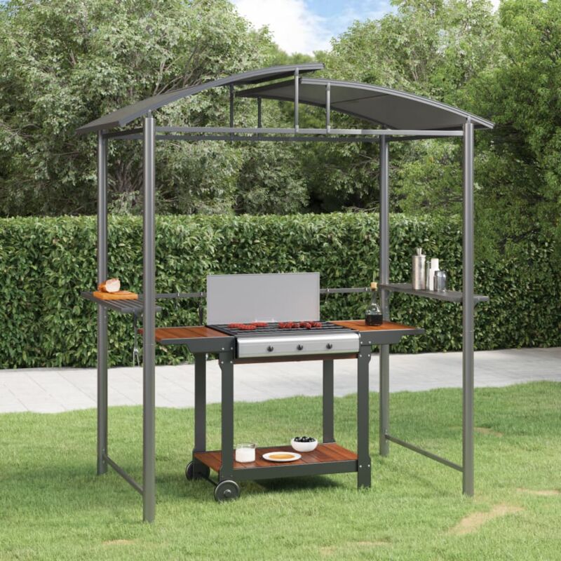foto del prodotto vidaxl gazebo barbecue ripiani laterali antracite 210x114x230 acciaio