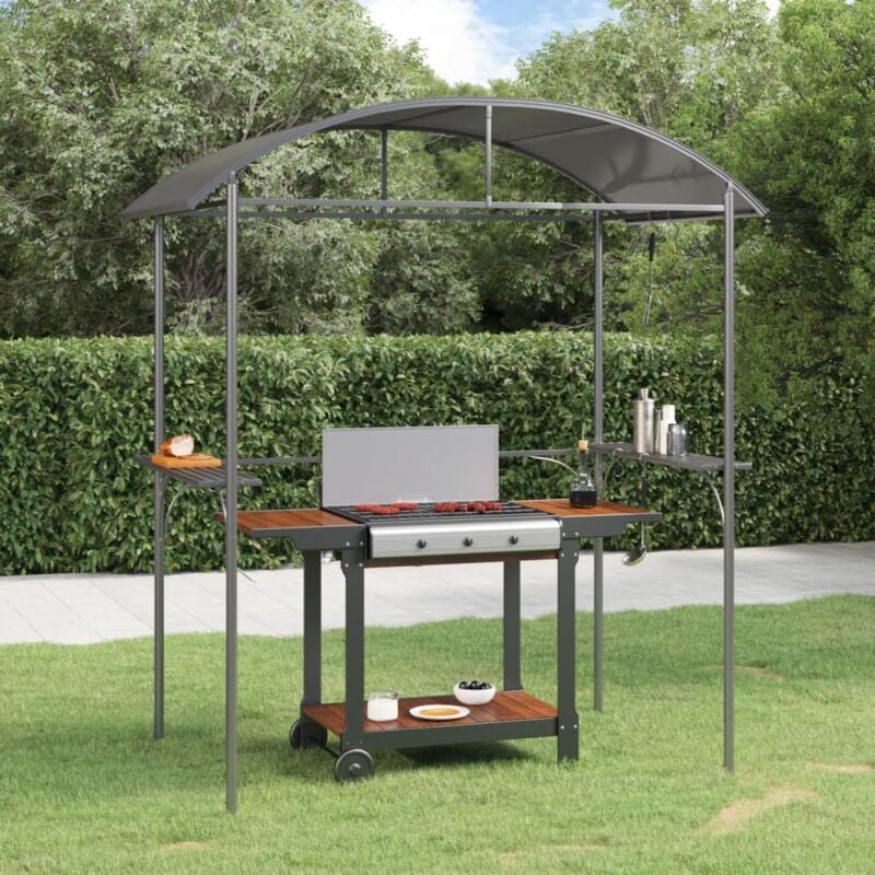foto del prodotto vidaxl gazebo barbecue ripiani laterali antracite 220x115x230 acciaio