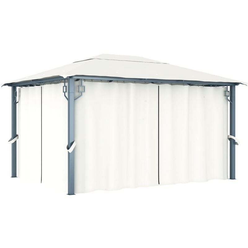 foto del prodotto vidaxl gazebo con tenda 400 x 300 cm in alluminio e tessuto resistente da giardino vari colori colore crema