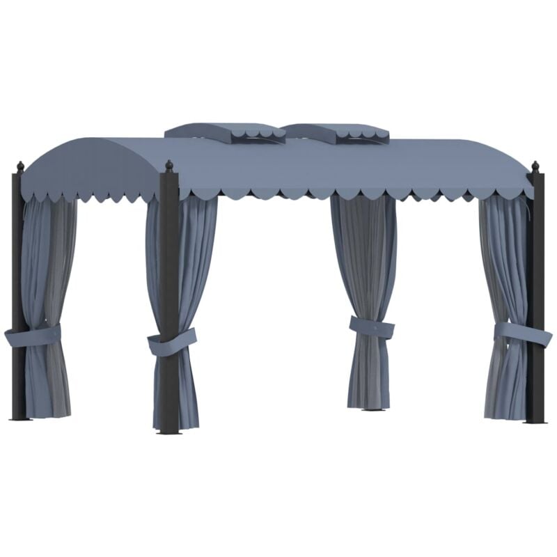 foto del prodotto vidaxl gazebo con tende 3x4 cm antracite in acciaio