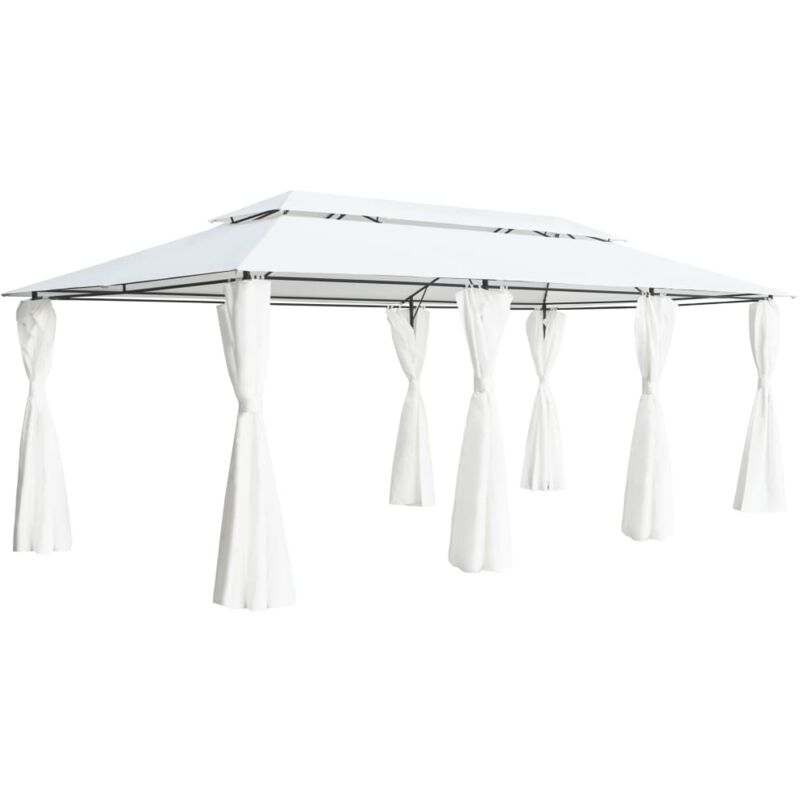 foto del prodotto vidaxl gazebo con tende 600x298x270 cm bianco 180g m 