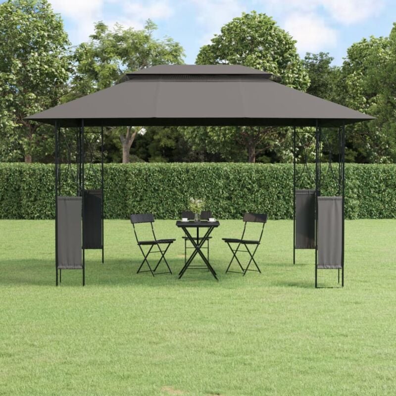 foto del prodotto vidaxl gazebo con tetto antracite 400x300x270 cm acciaio
