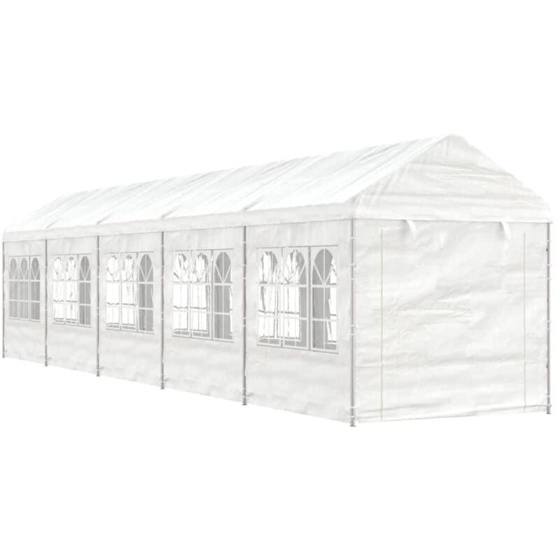 foto del prodotto vidaxl gazebo con tetto bianco 11,15x2,28x2,69 m in polietilene