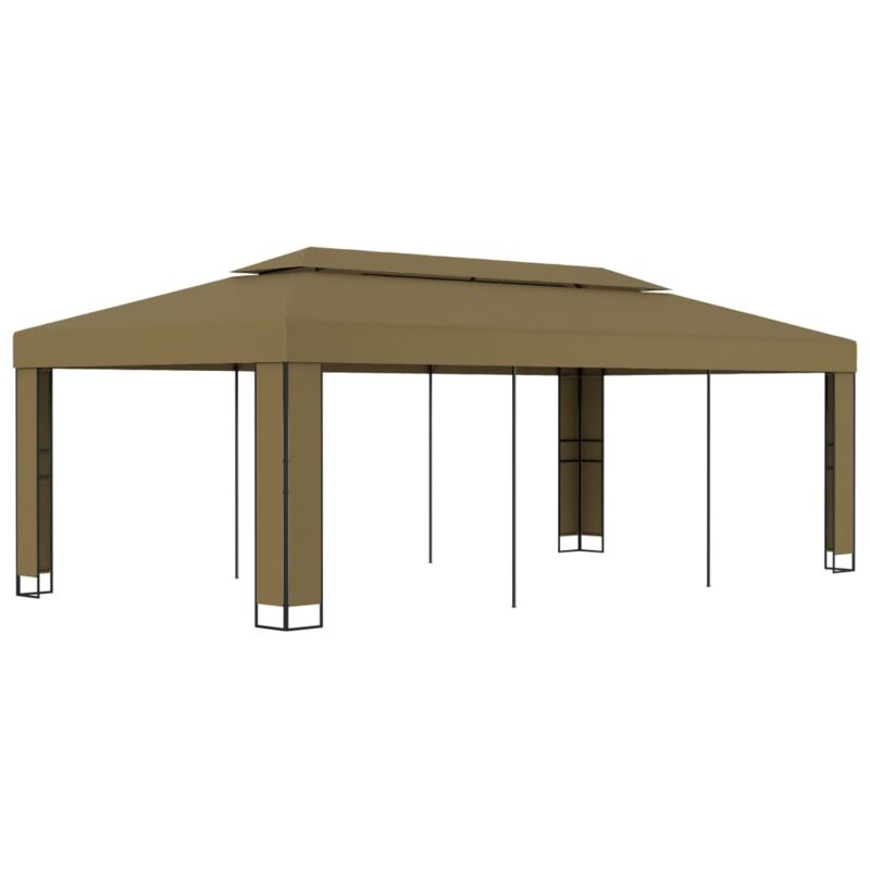 foto del prodotto vidaxl gazebo con tetto doppio 3x6 m grigio talpa 180 g m 