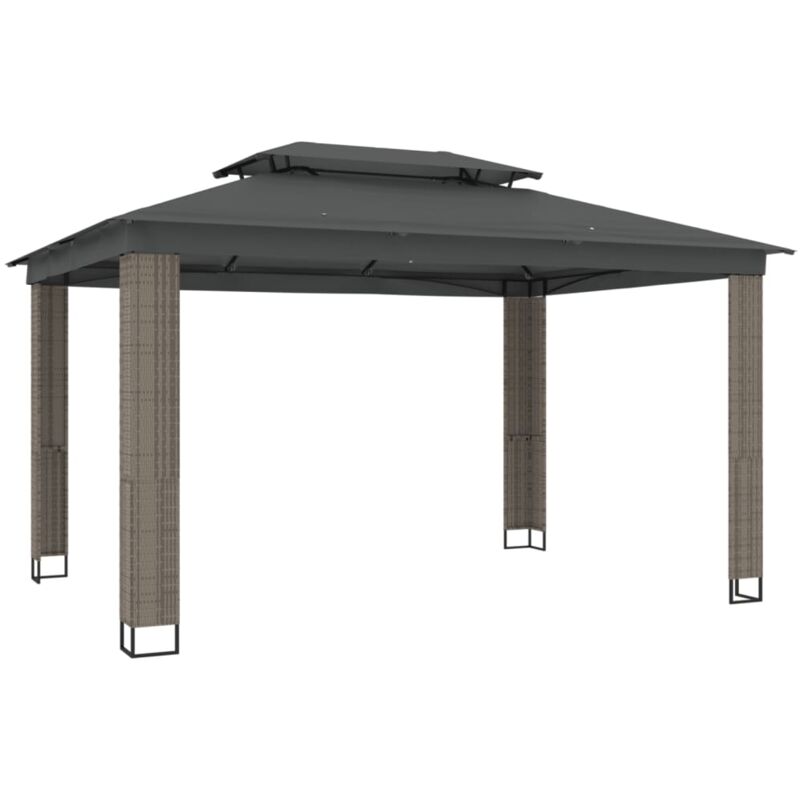 foto del prodotto vidaxl gazebo con tetto doppio antracite 3,94x2,96 m in acciaio