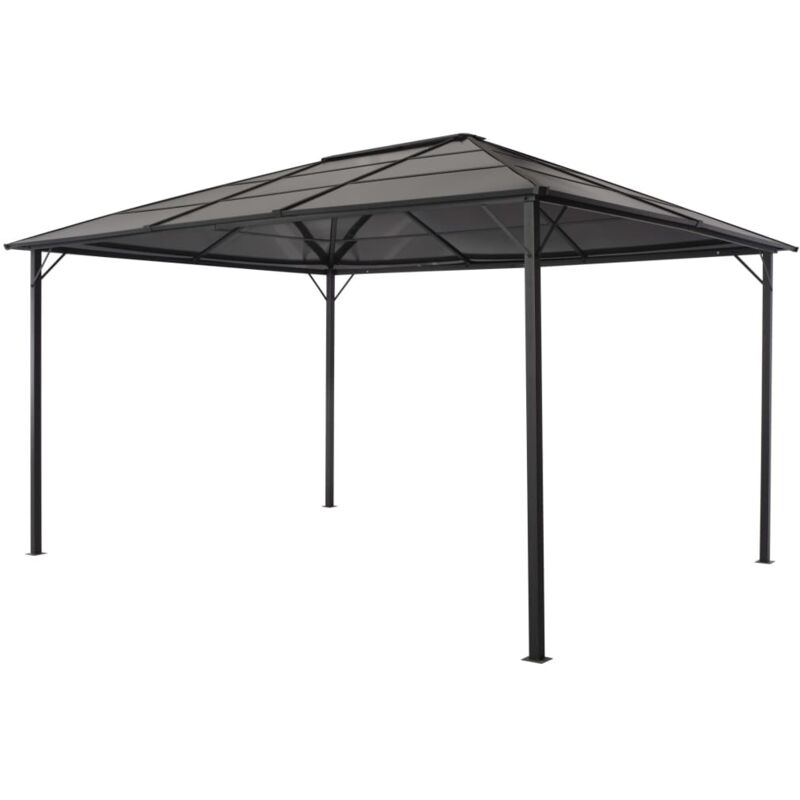 foto del prodotto vidaxl gazebo con tetto in alluminio 4x3x2,6 m nero
