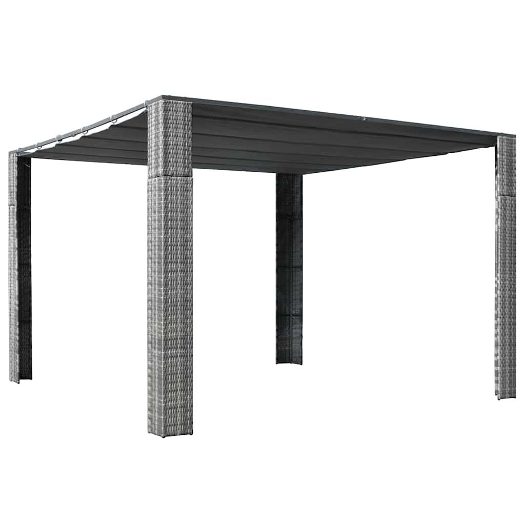 foto del prodotto vidaxl gazebo con tetto in polyrattan 300x300x200cm grigio e crema