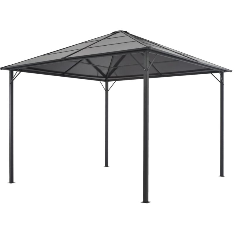 foto del prodotto vidaxl gazebo con tettuccio in alluminio 3x3 m nero
