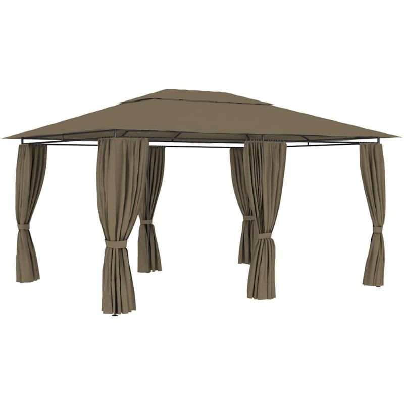 foto del prodotto vidaxl gazebo da giardino con tende 4x3 m grigio talpa 180 g m 