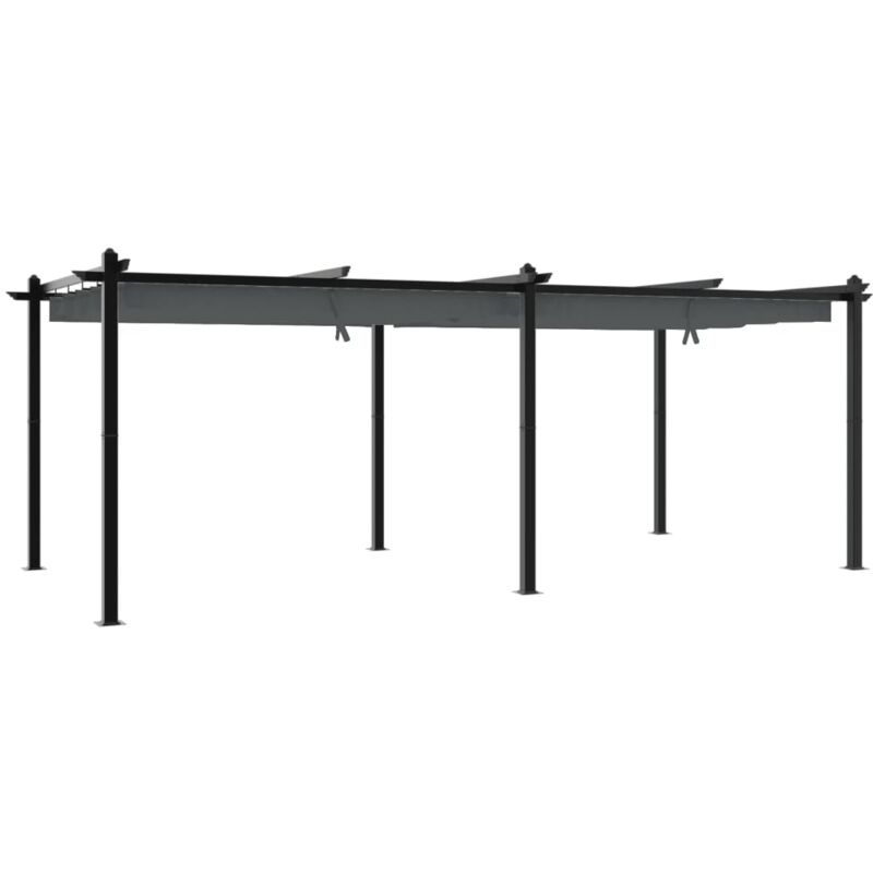 foto del prodotto vidaxl gazebo giardino con tetto retrattile antracite 3x6 m alluminio