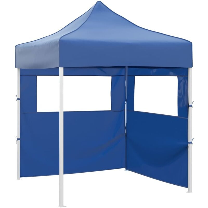 foto del prodotto vidaxl gazebo pieghevole professionale 2 pareti 2x2m acciaio blu