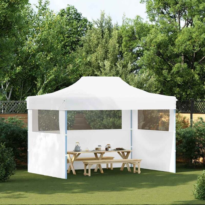foto del prodotto vidaxl gazebo professionale pieghevole 3 pareti 3x4m acciaio bianco