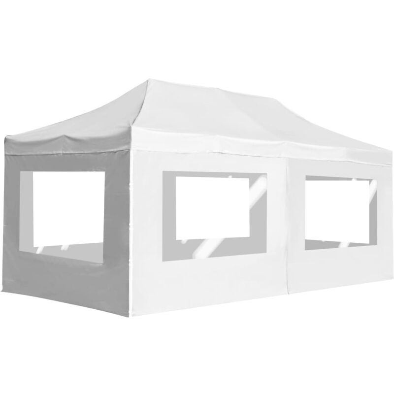 foto del prodotto vidaxl gazebo professionale pieghevole alluminio e pareti 6x3m bianco