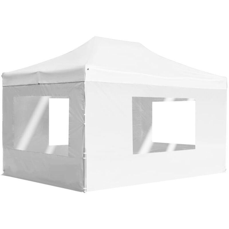 foto del prodotto vidaxl gazebo professionale pieghevole alluminio pareti 4,5x3m bianco