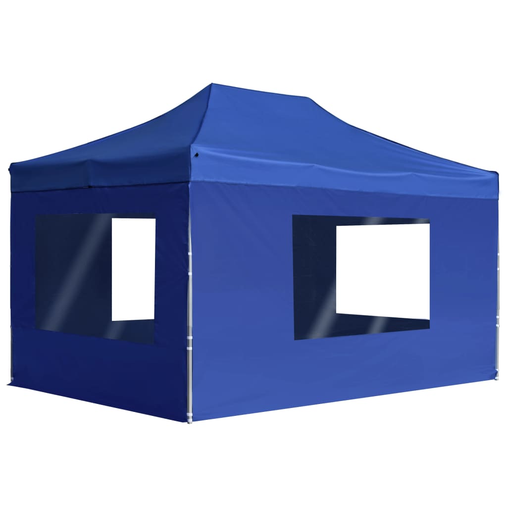 foto del prodotto vidaxl gazebo professionale pieghevole pareti alluminio 4,5x3m blu