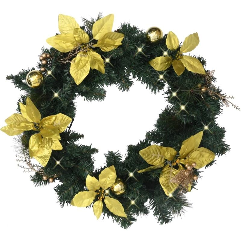 foto del prodotto vidaxl ghirlanda di natale con lucine led verde 60 cm in pvc