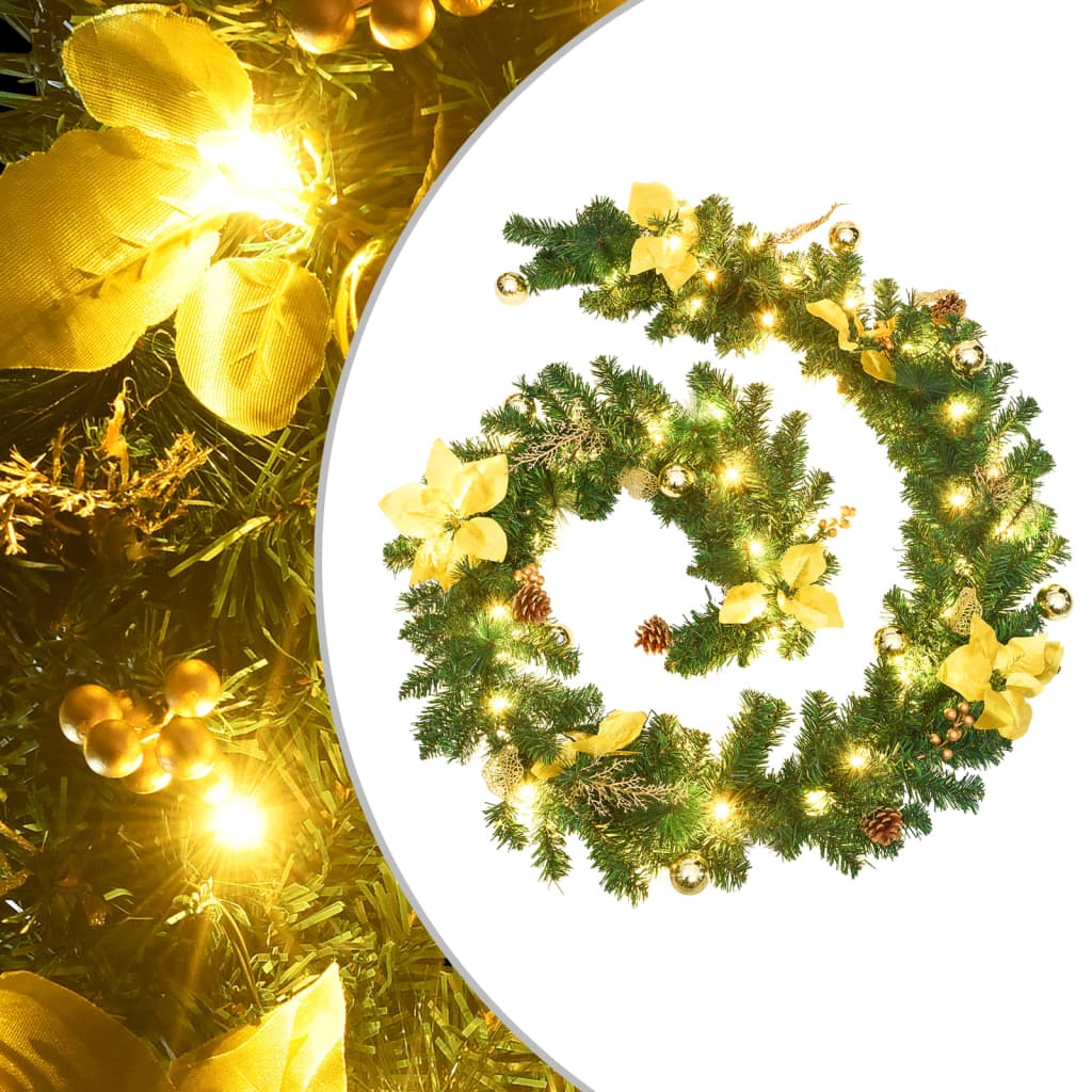 foto del prodotto vidaxl ghirlanda natalizia con luci a led 2,7 m in pvc verde