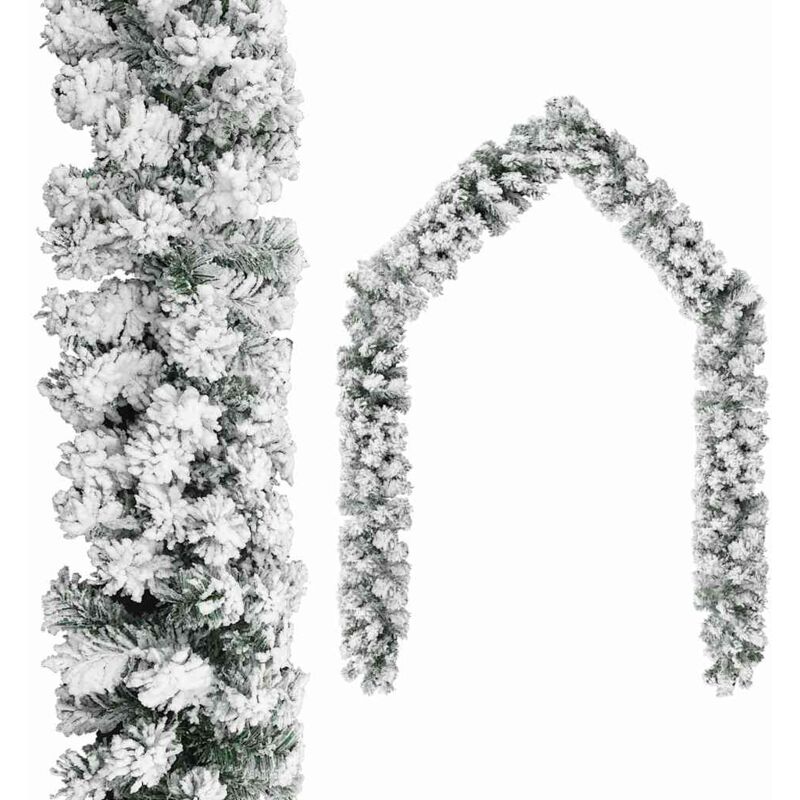 foto del prodotto vidaxl ghirlanda natalizia con neve verde 5 m in pvc