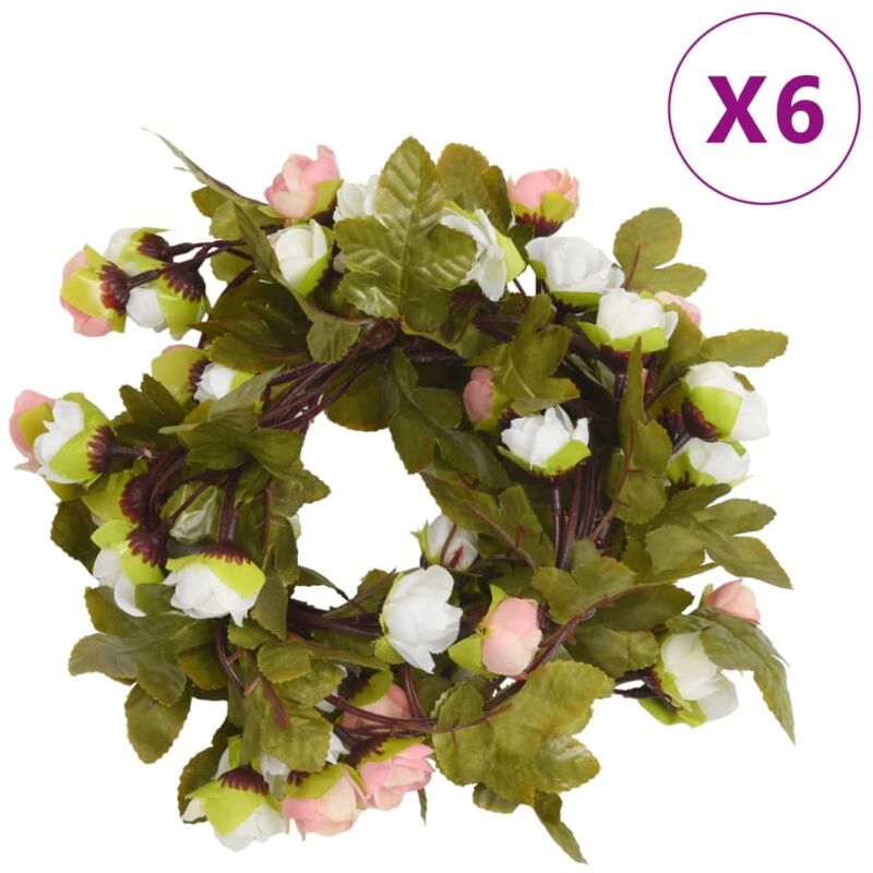 foto del prodotto vidaxl ghirlande fiori artificiali natale 6 pz champagne 215 cm