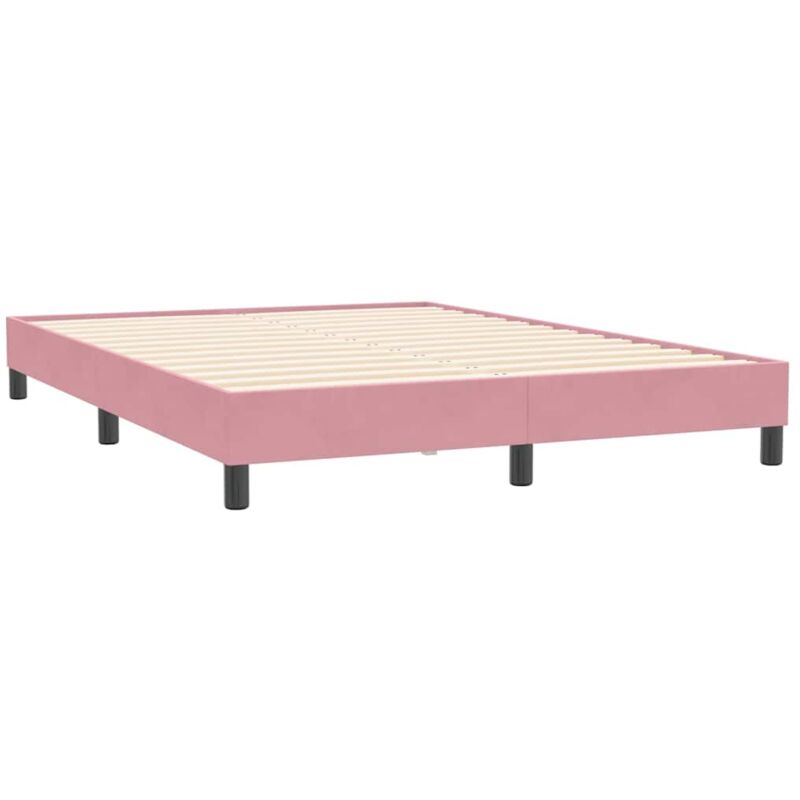 foto del prodotto vidaxl giroletto a molle senza materasso rosa 140x210 cm in velluto
