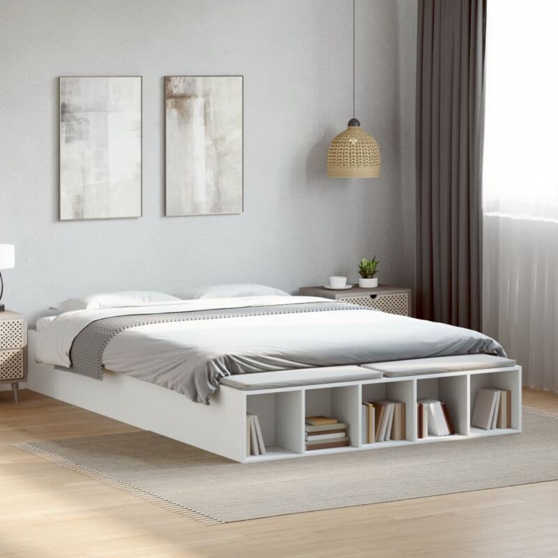 foto del prodotto vidaxl giroletto bianco 160x200 cm in legno multistrato
