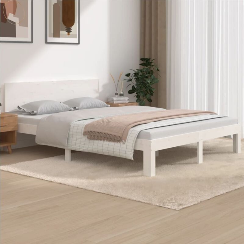foto del prodotto vidaxl giroletto bianco in legno massello di pino 140x190 cm