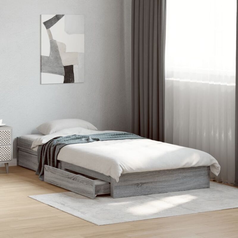 foto del prodotto vidaxl giroletto cassetti grigio sonoma 75x190 cm legno multistrato