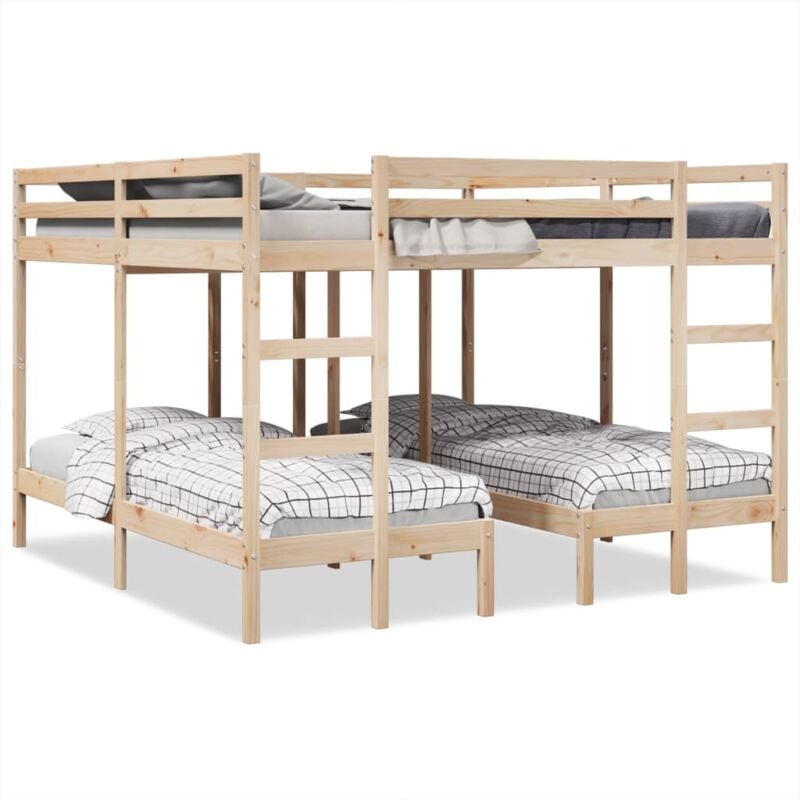 foto del prodotto vidaxl giroletto castello triplo 200x200 80x200cm legno massello pino