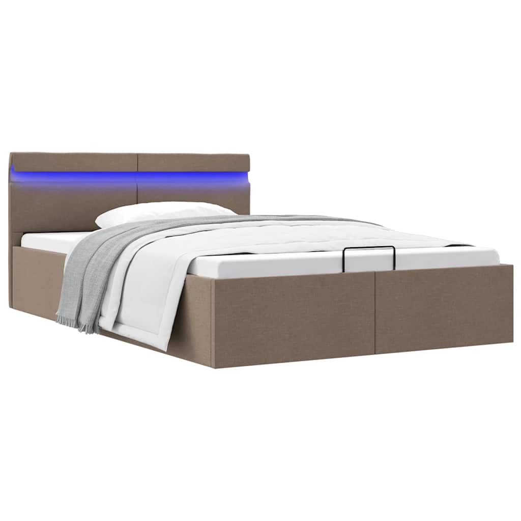 foto del prodotto vidaxl giroletto con contenitore e led tortora tessuto 120x200 cm