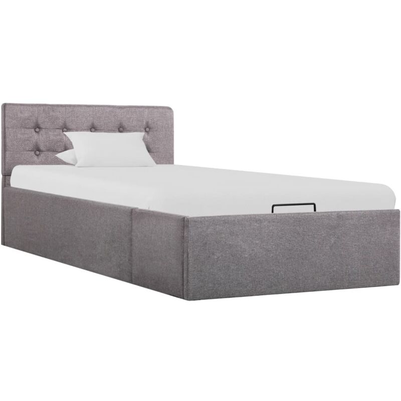 foto del prodotto vidaxl giroletto con contenitore grigio talpa in tessuto 90x200 cm