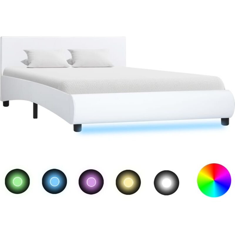 foto del prodotto vidaxl giroletto con led bianco in similpelle 140x200 cm