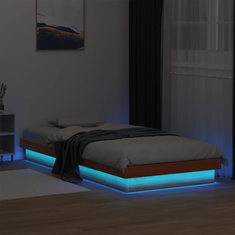 foto del prodotto vidaxl giroletto con led marrone cera 75x190 cm legno massello di pino