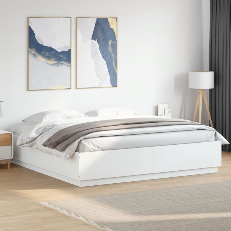 foto del prodotto vidaxl giroletto con led senza materasso bianco 180x200 cm